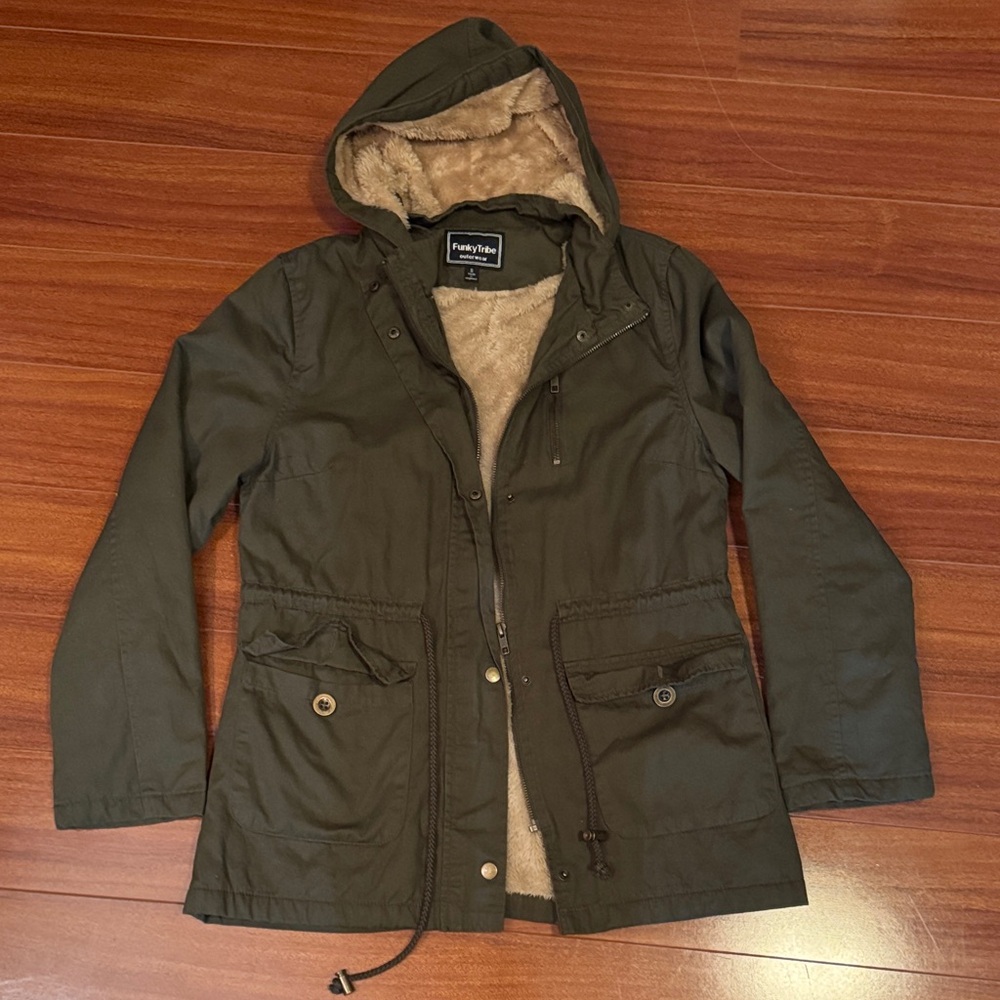 Utility Jacket with Faux Fur Lining
